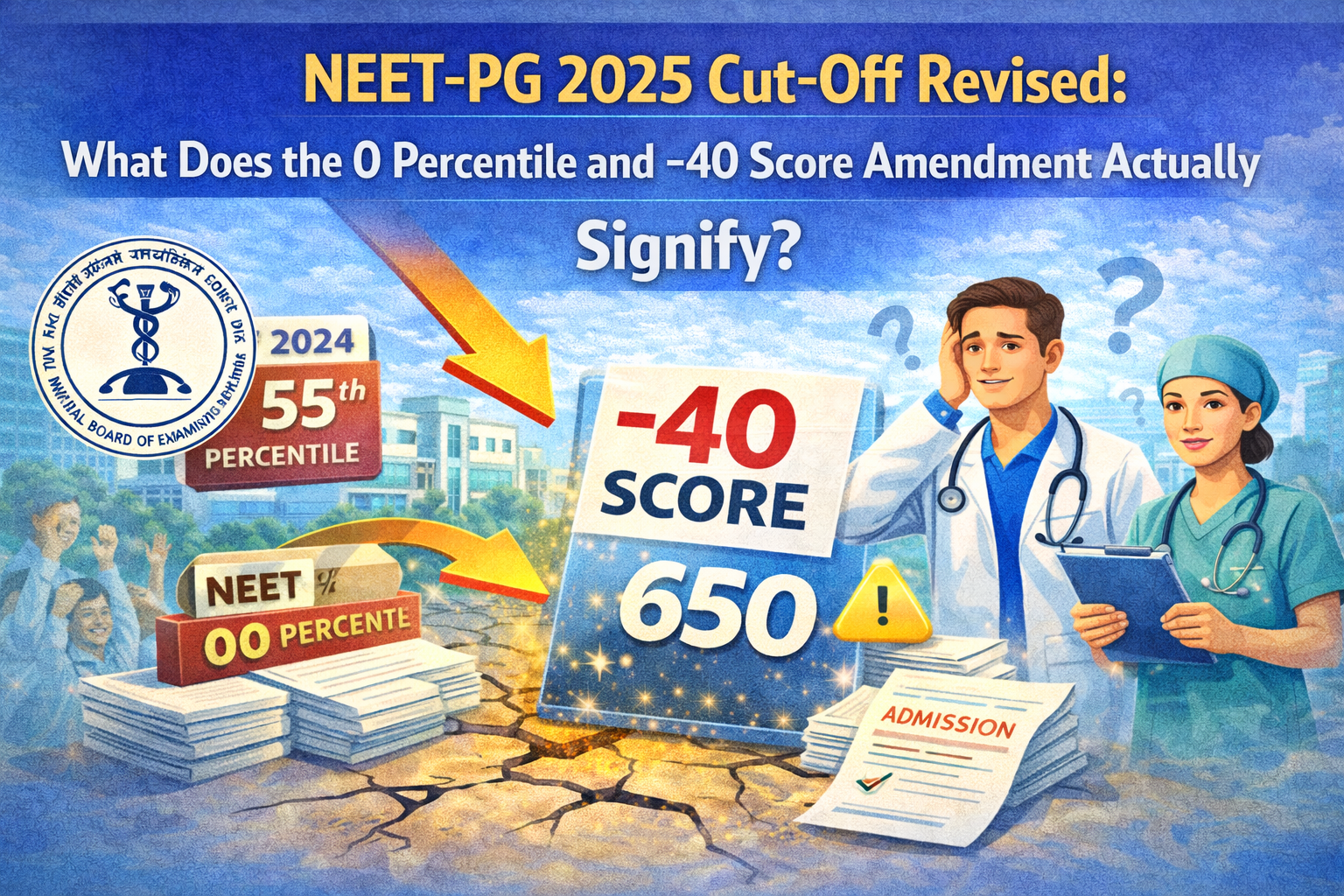 NEET-PG 2025 Cut-Off Revised: What Does the 0 Percentile and –40 Score Amendment Actually Signify